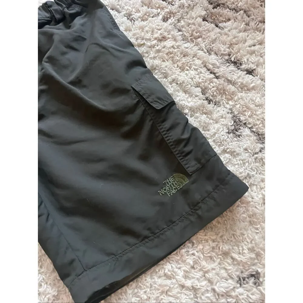 North Face Paramount Peak Cargo Short Men Charcoal Green Elastic Waist Nylon siz